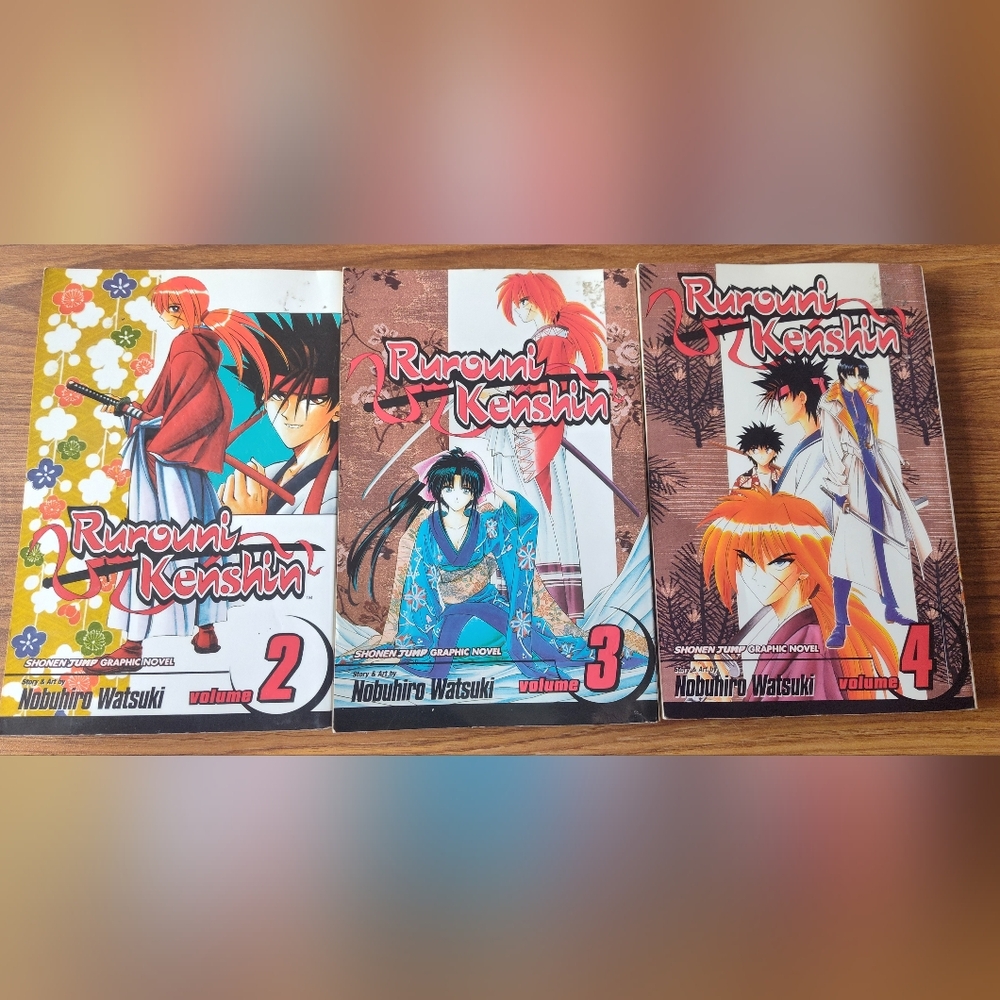 Rurouni Kenshin by Nobuhiro Watsuki, Volumes 2, 3, 4; Pre-owned Book Bundle